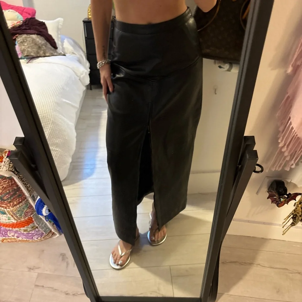 Vintage Cerucci Leather Maxi Skirt - Picture 3 of 7